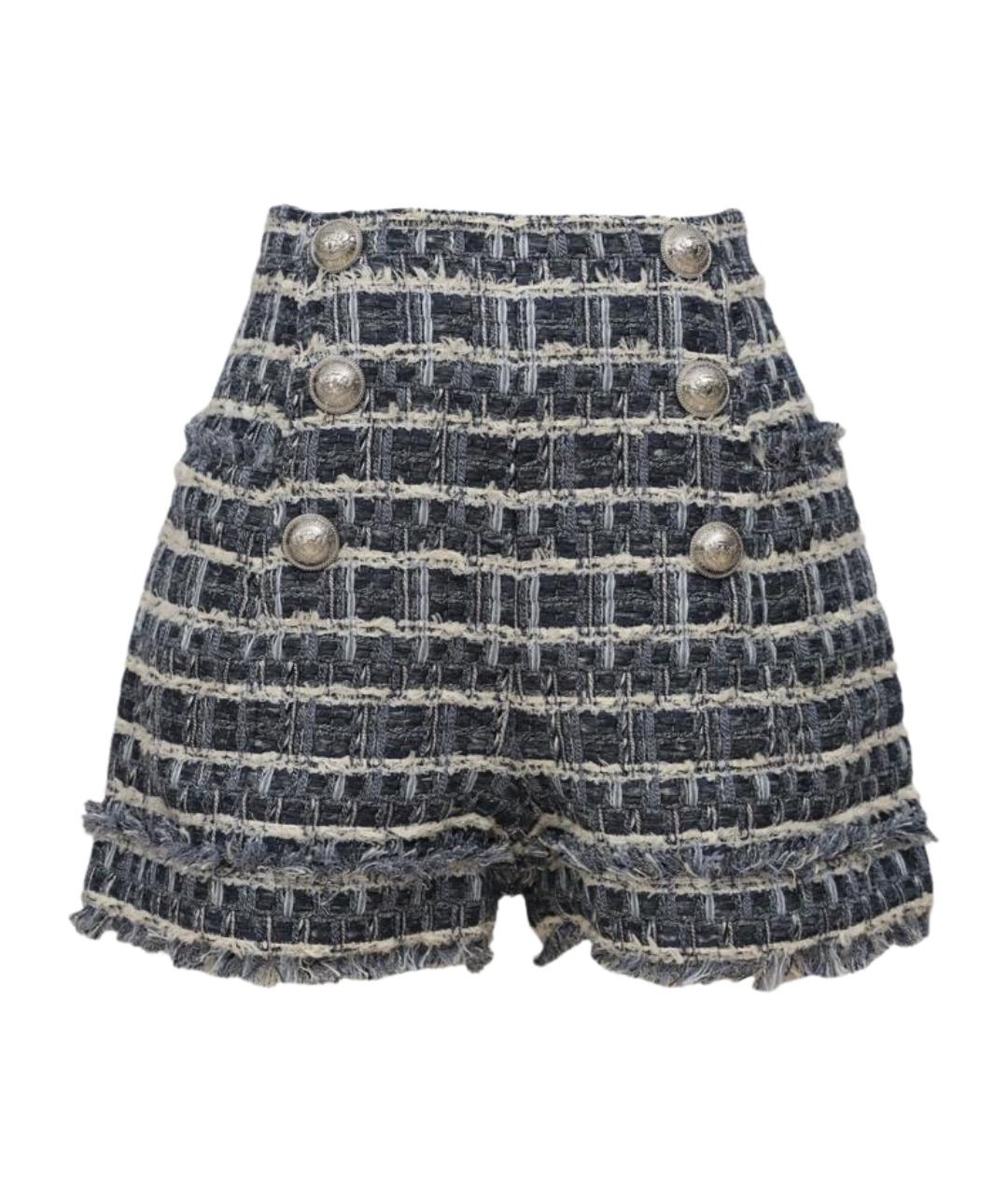 BALMAIN Серые твидовые шорты, фото 1
