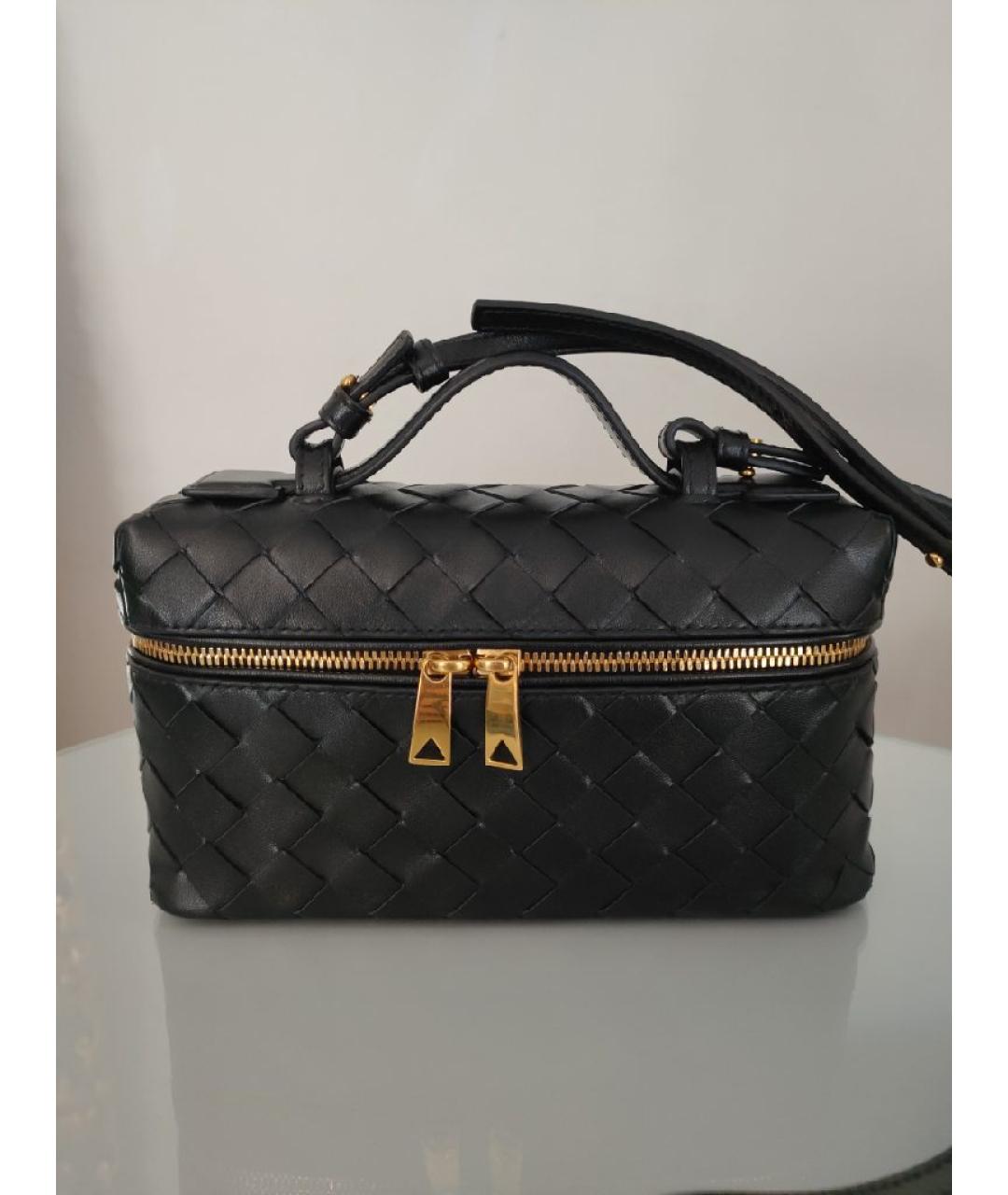 BOTTEGA VENETA Черная кожаная сумка через плечо, фото 6