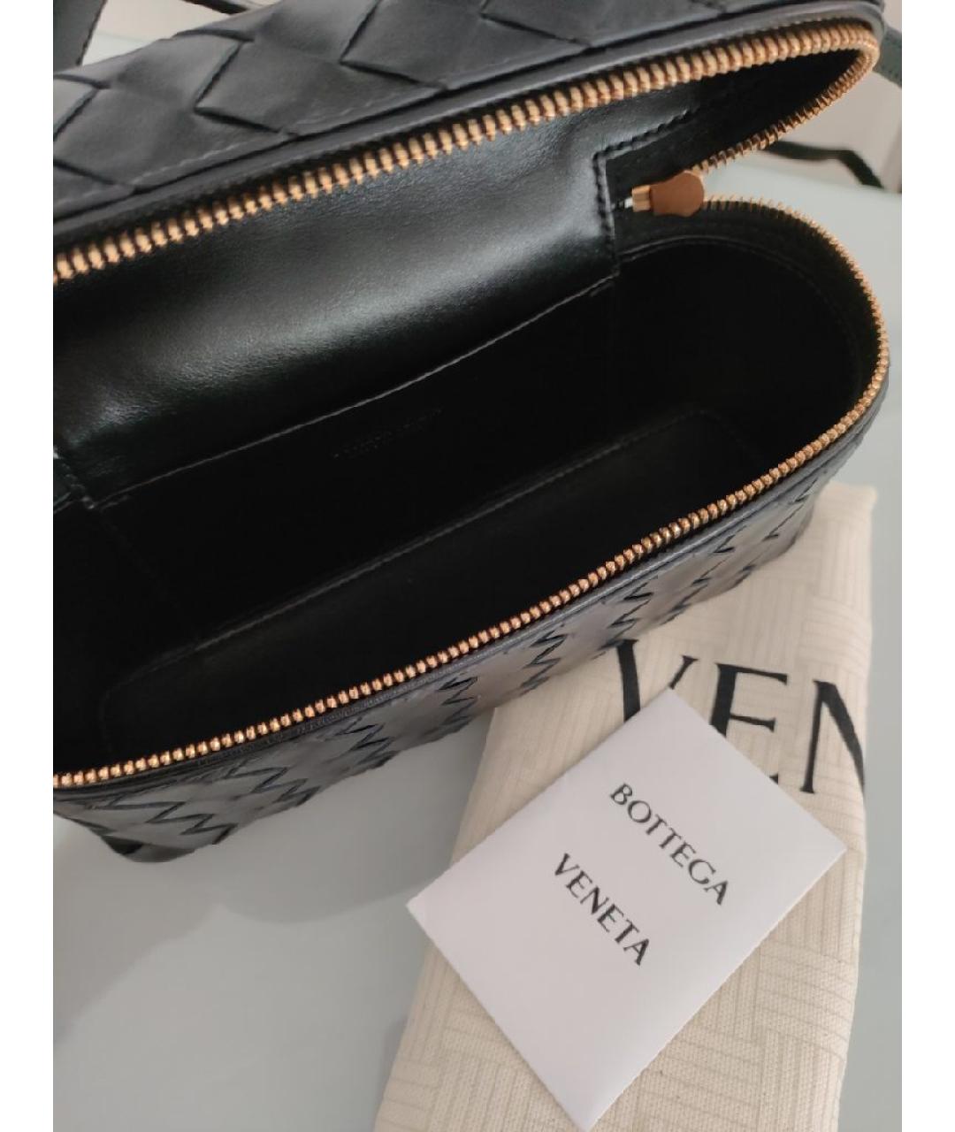 BOTTEGA VENETA Черная кожаная сумка через плечо, фото 4