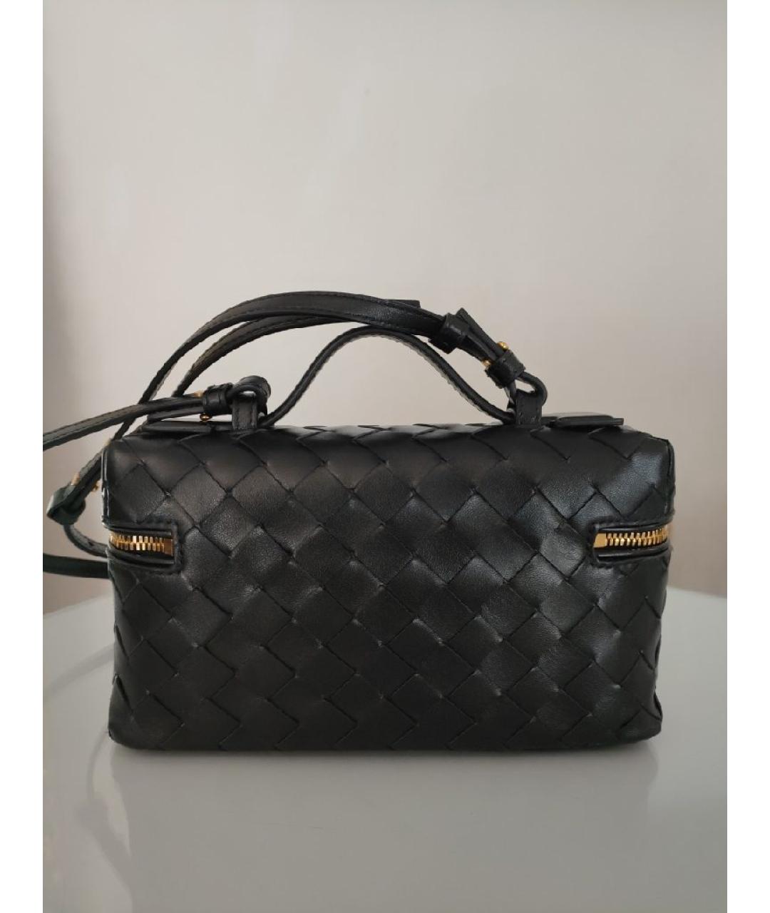 BOTTEGA VENETA Черная кожаная сумка через плечо, фото 3