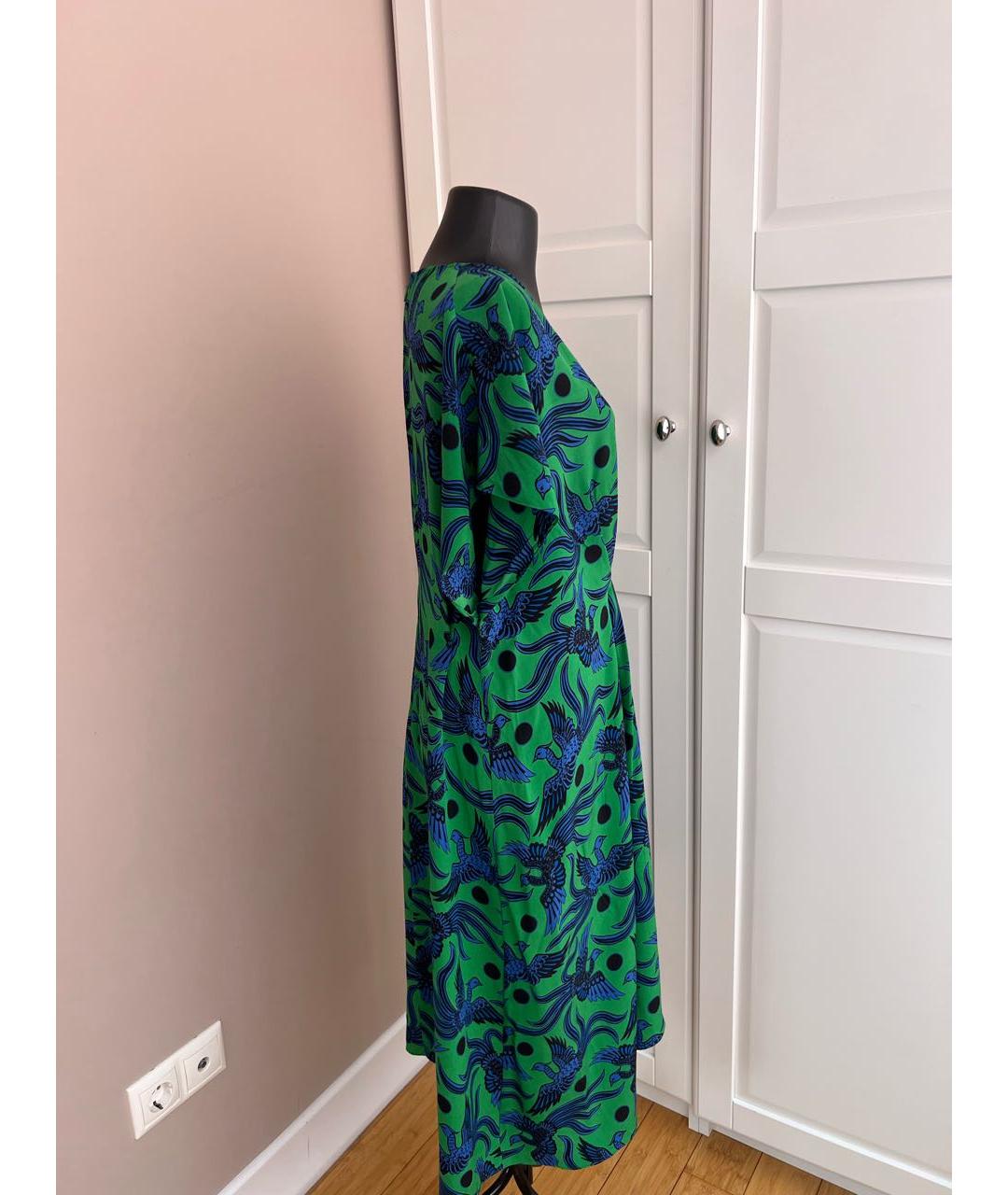 KENZO Зеленое шелковое повседневное платье, фото 4