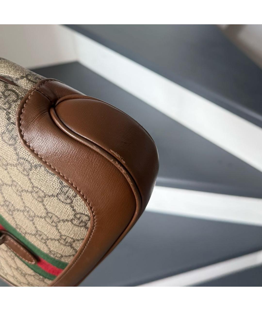 GUCCI Бежевая канва сумка с короткими ручками, фото 4
