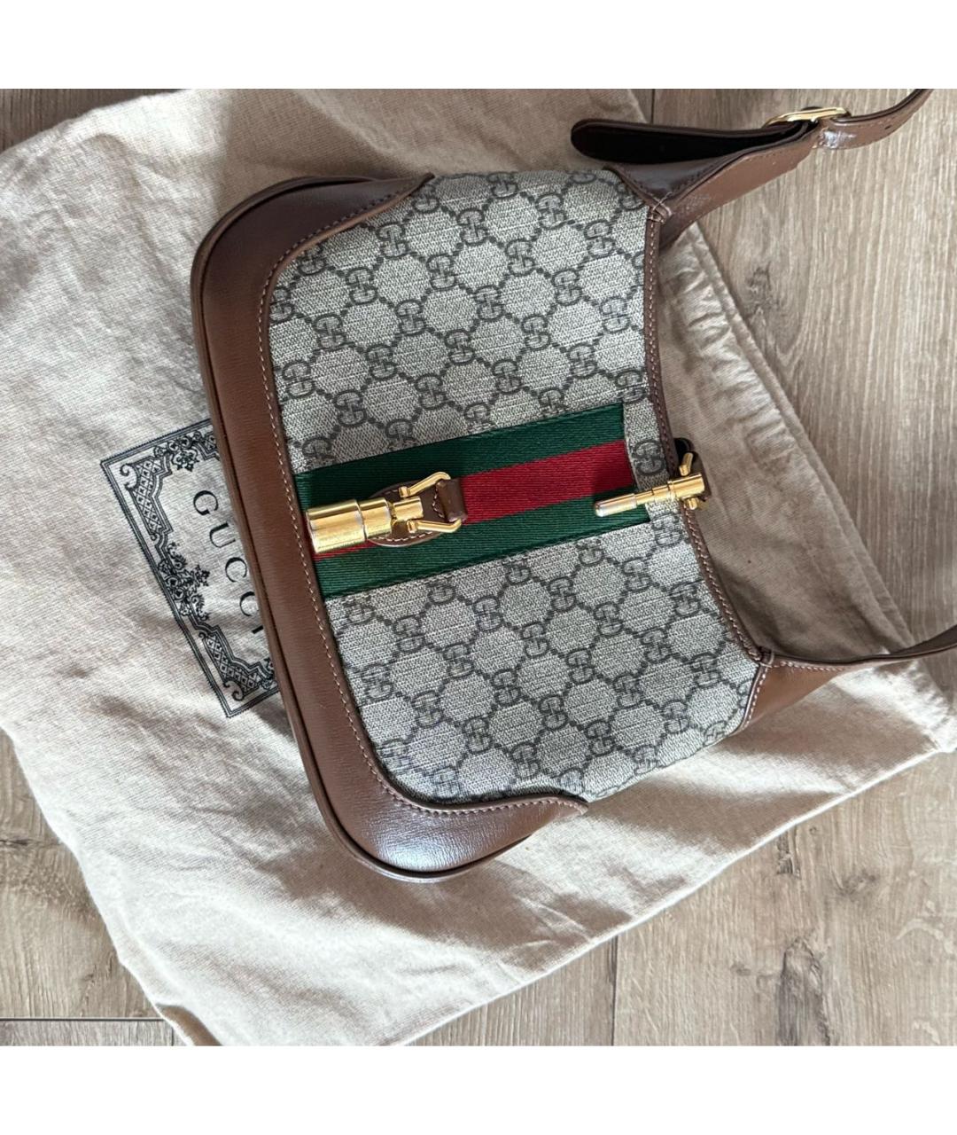 GUCCI Бежевая канва сумка с короткими ручками, фото 2