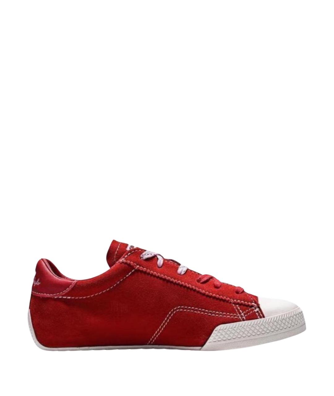 CONVERSE Бордовые кожаные кеды, фото 1