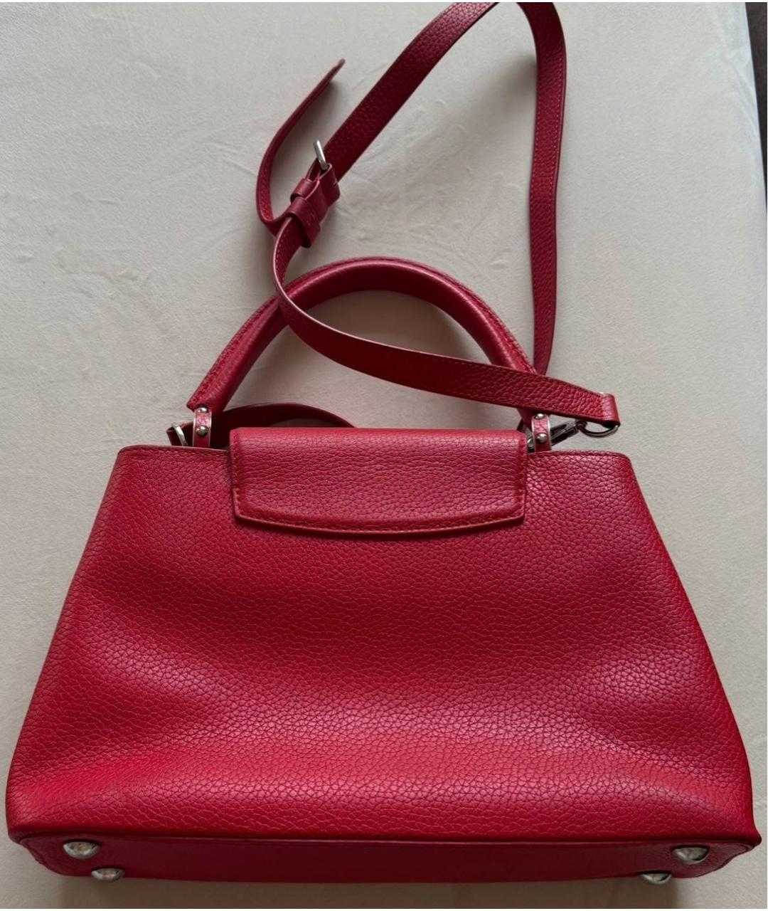 LOUIS VUITTON Красная кожаная сумка с короткими ручками, фото 3