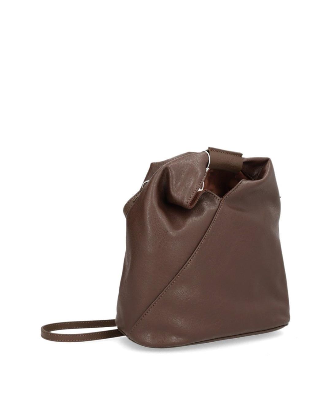 MM6 MAISON MARGIELA Коричневая сумка с короткими ручками из искусственной кожи, фото 2