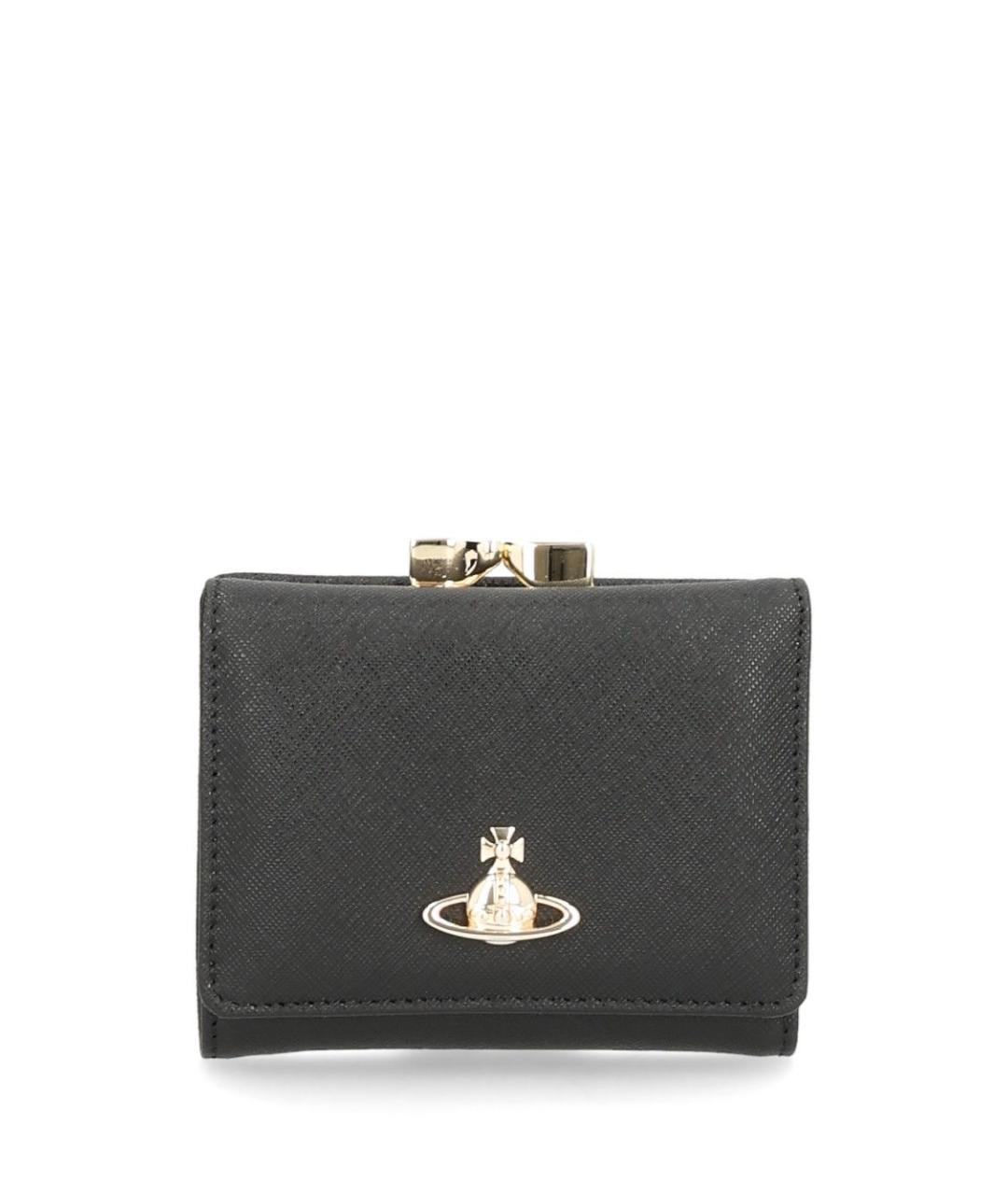 VIVIENNE WESTWOOD Черный кожаный кошелек, фото 1