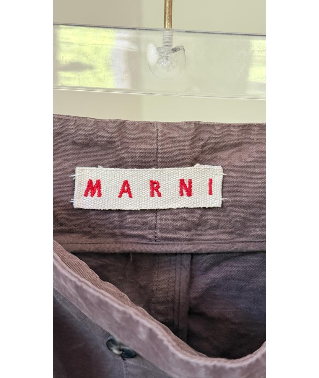 MARNI Коричневая юбка мини, фото 7
