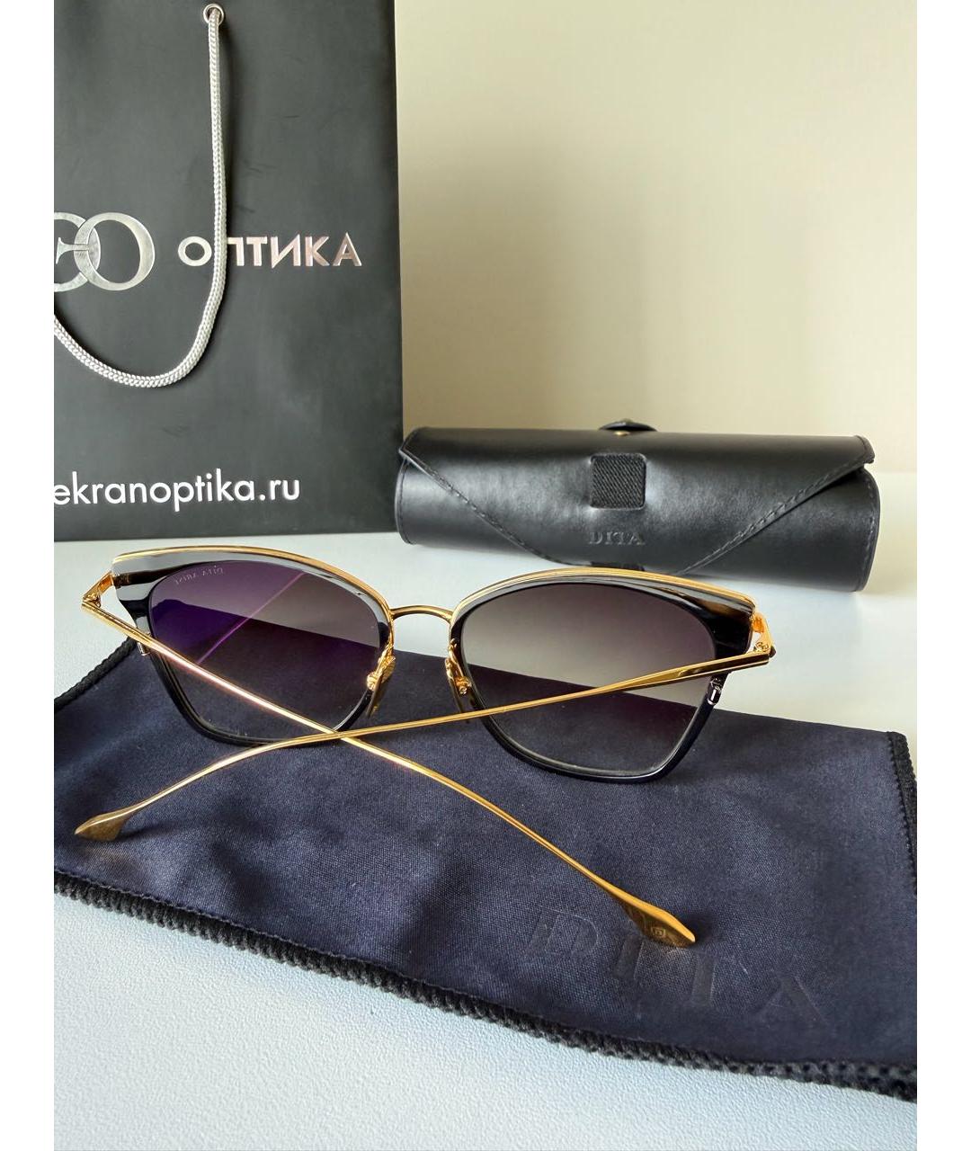 DITA Золотые металлические солнцезащитные очки, фото 7