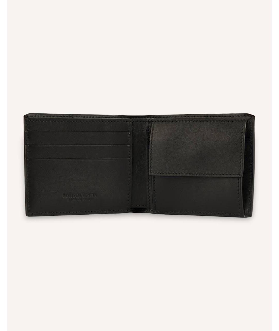 BOTTEGA VENETA Черный кожаный кошелек, фото 3