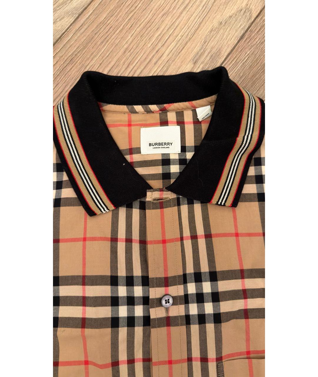 BURBERRY Коричневая хлопковая кэжуал рубашка, фото 3