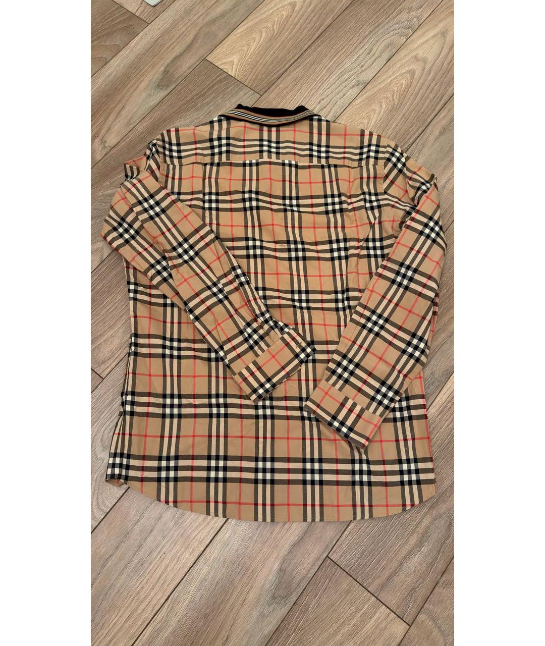 BURBERRY Коричневая хлопковая кэжуал рубашка, фото 4