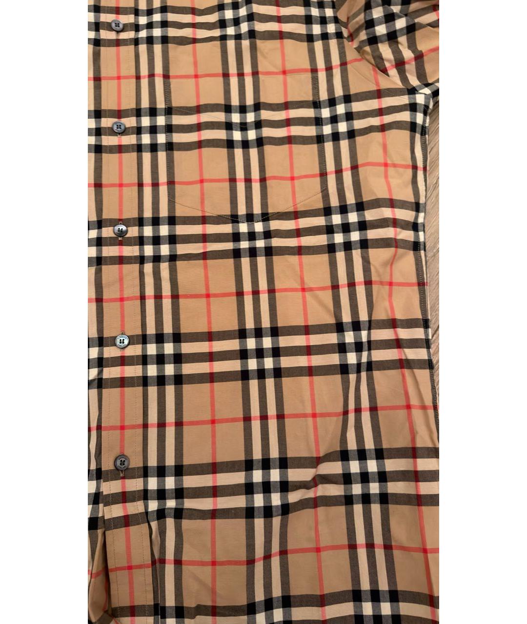BURBERRY Коричневая хлопковая кэжуал рубашка, фото 5