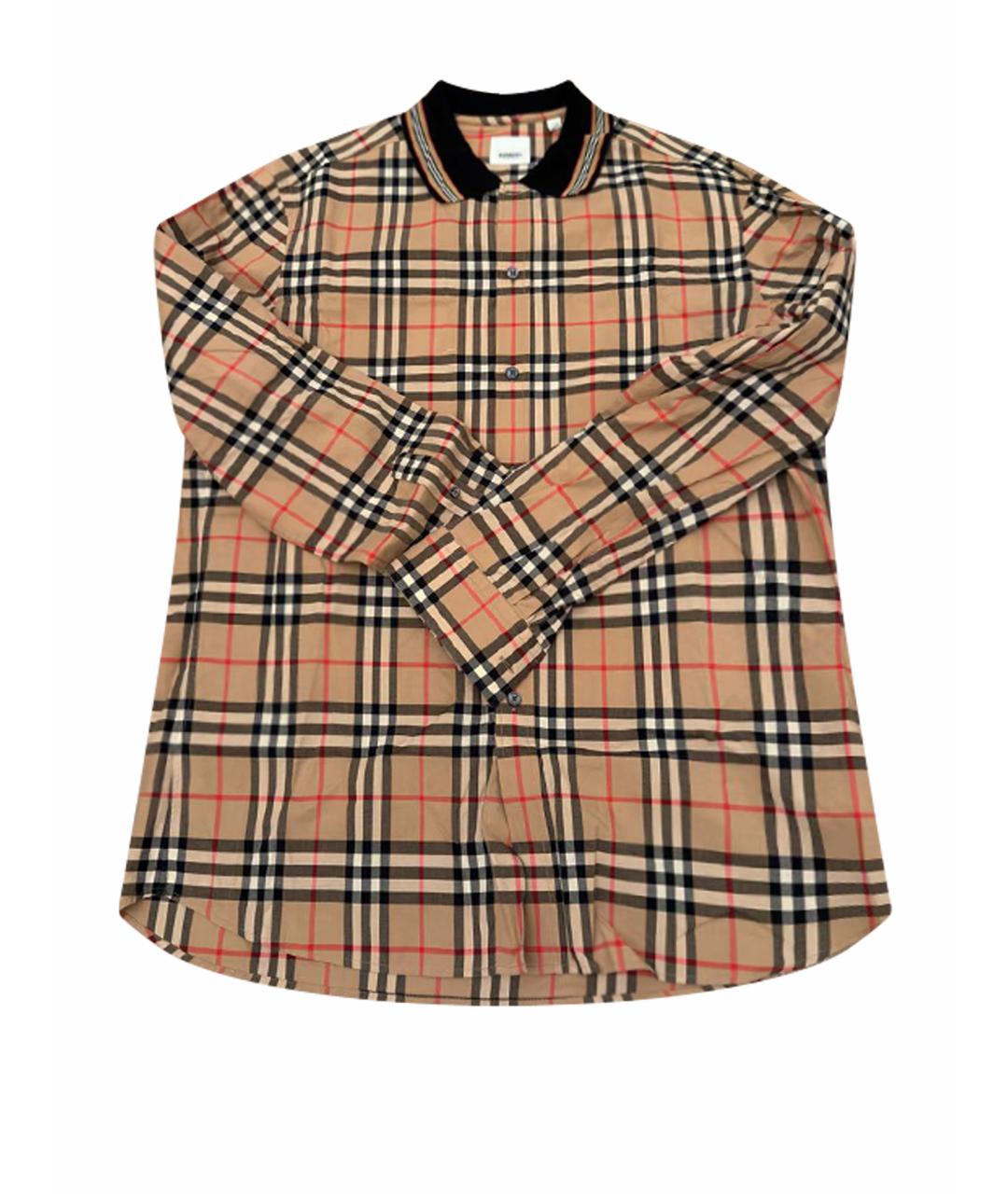 BURBERRY Коричневая хлопковая кэжуал рубашка, фото 1