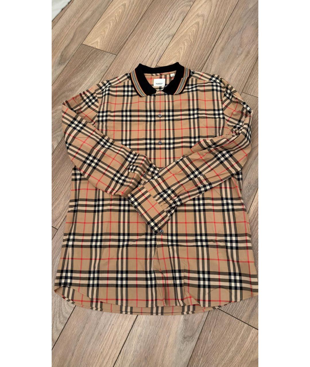 BURBERRY Коричневая хлопковая кэжуал рубашка, фото 6
