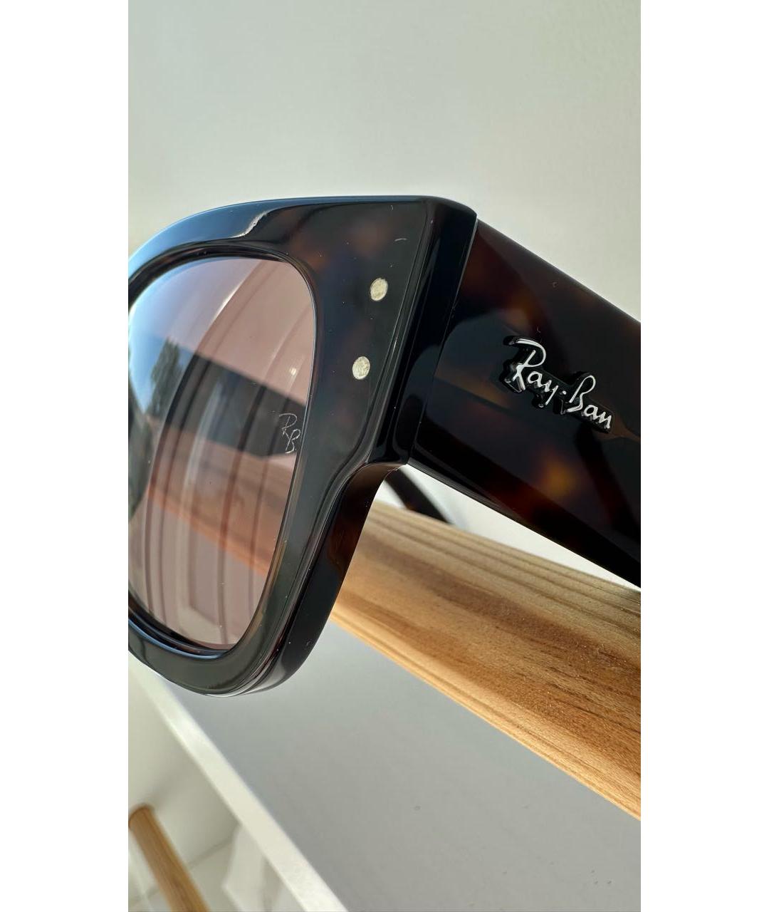 RAY BAN Коричневые пластиковые солнцезащитные очки, фото 3