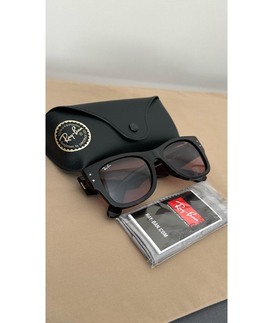 RAY BAN Коричневые пластиковые солнцезащитные очки, фото 4
