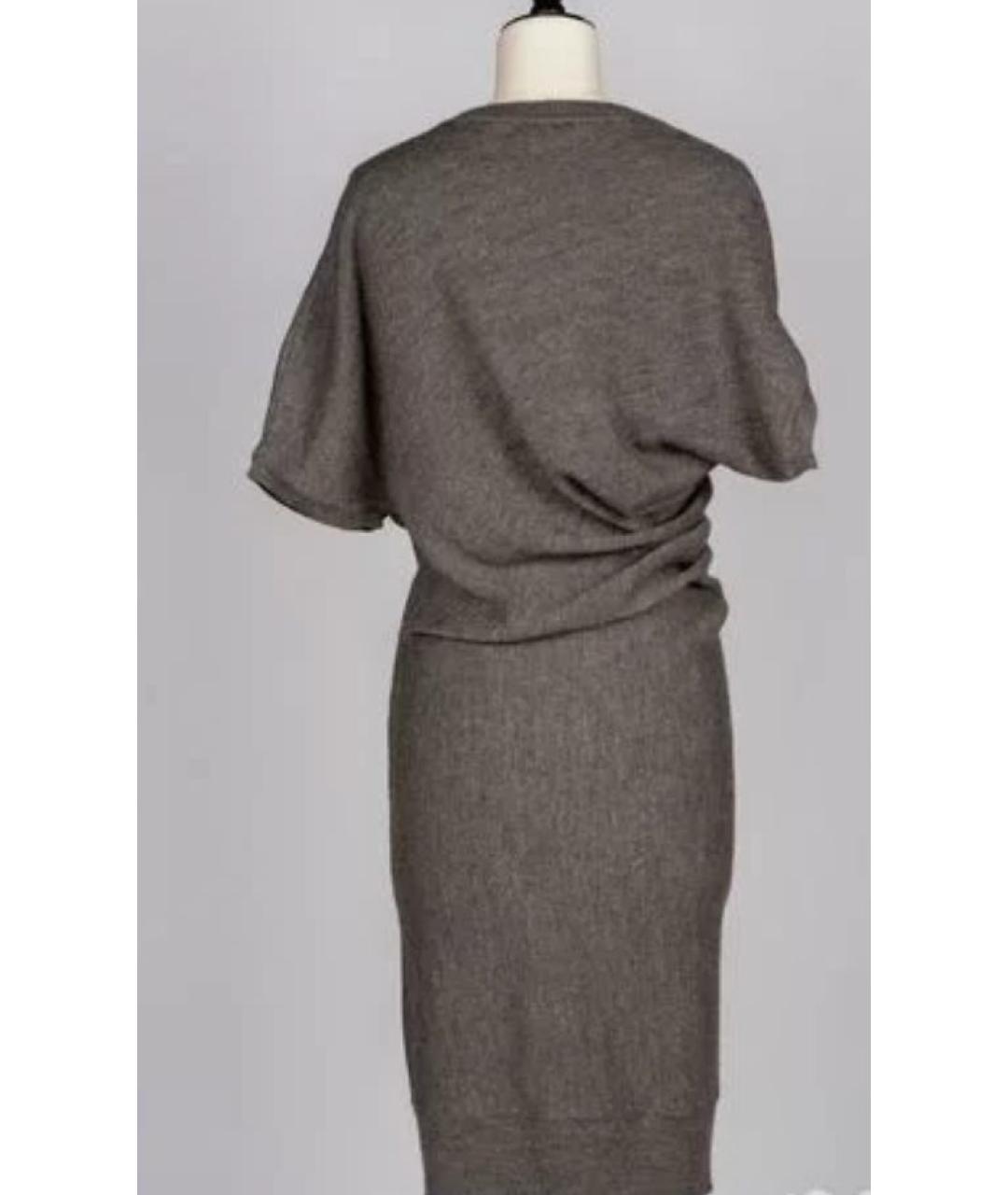 LANVIN Серое шерстяное повседневное платье, фото 2