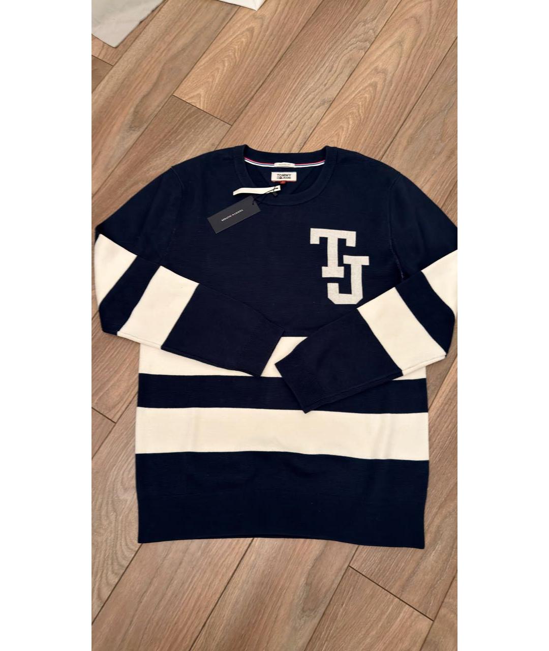 TOMMY HILFIGER Темно-синий хлопковый джемпер / свитер, фото 6