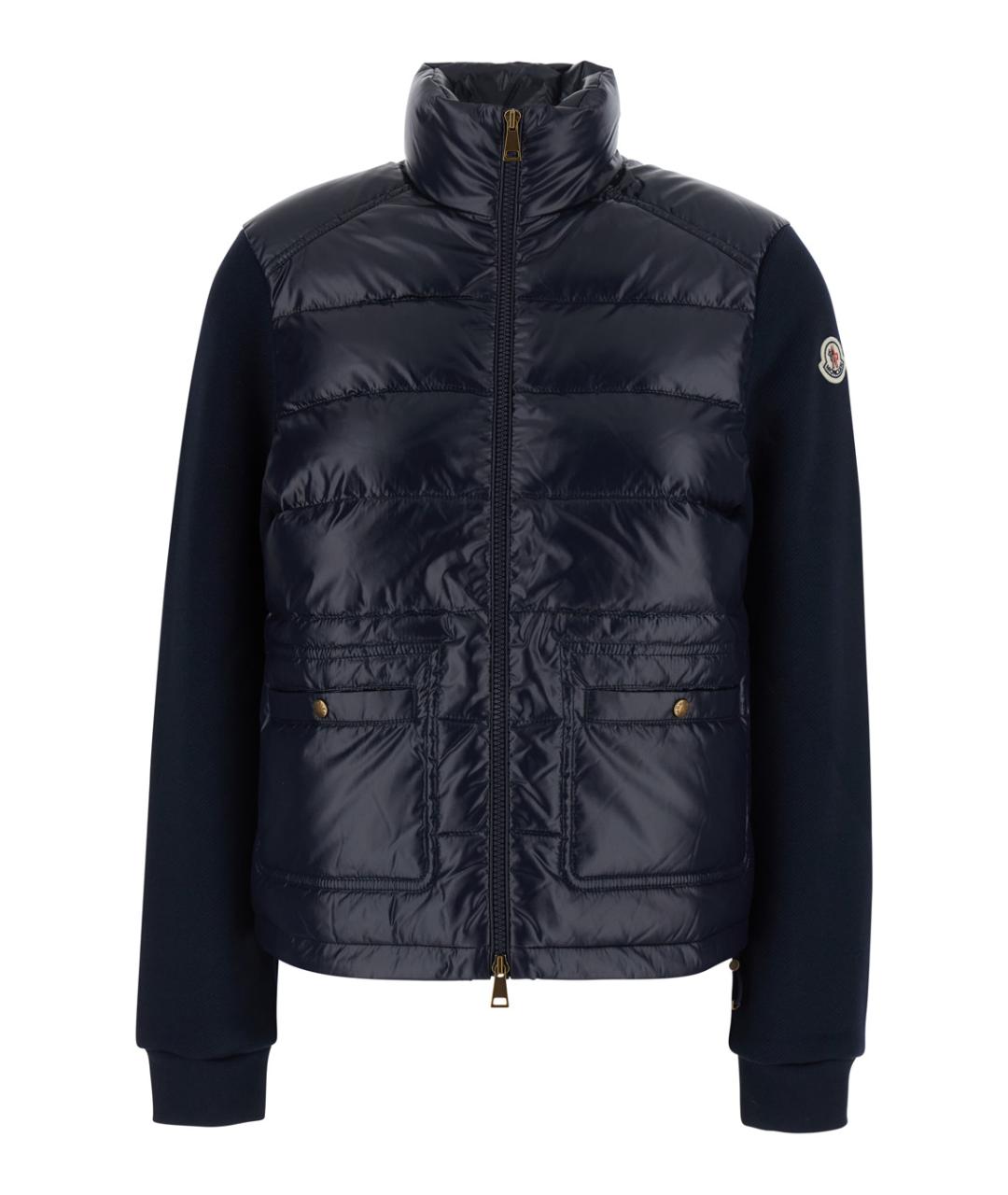 MONCLER Темно-синий полиамидовый кардиган, фото 1
