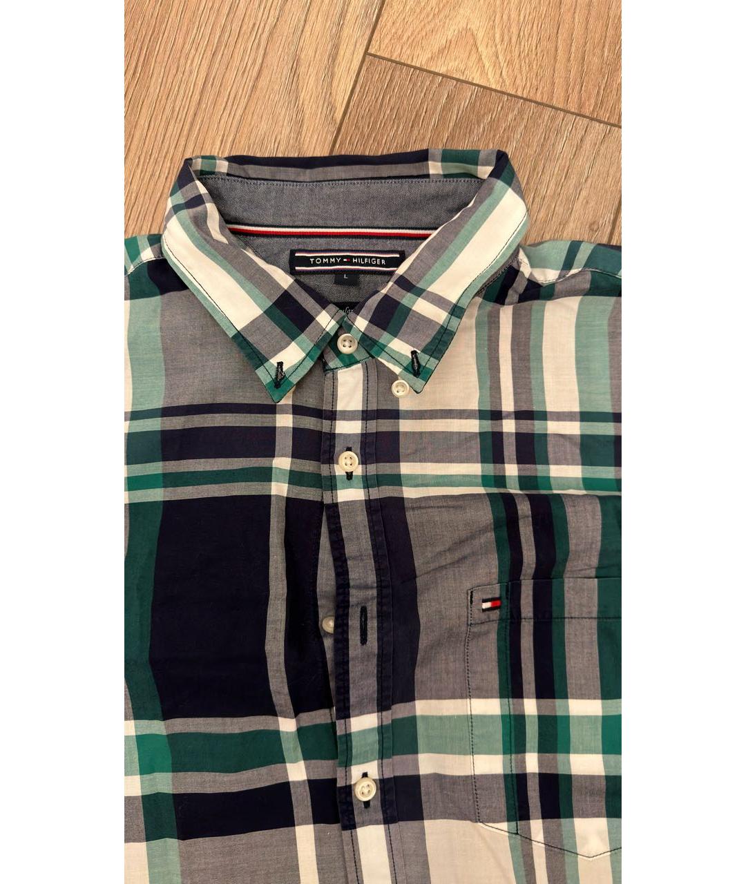 TOMMY HILFIGER Зеленая хлопковая кэжуал рубашка, фото 3