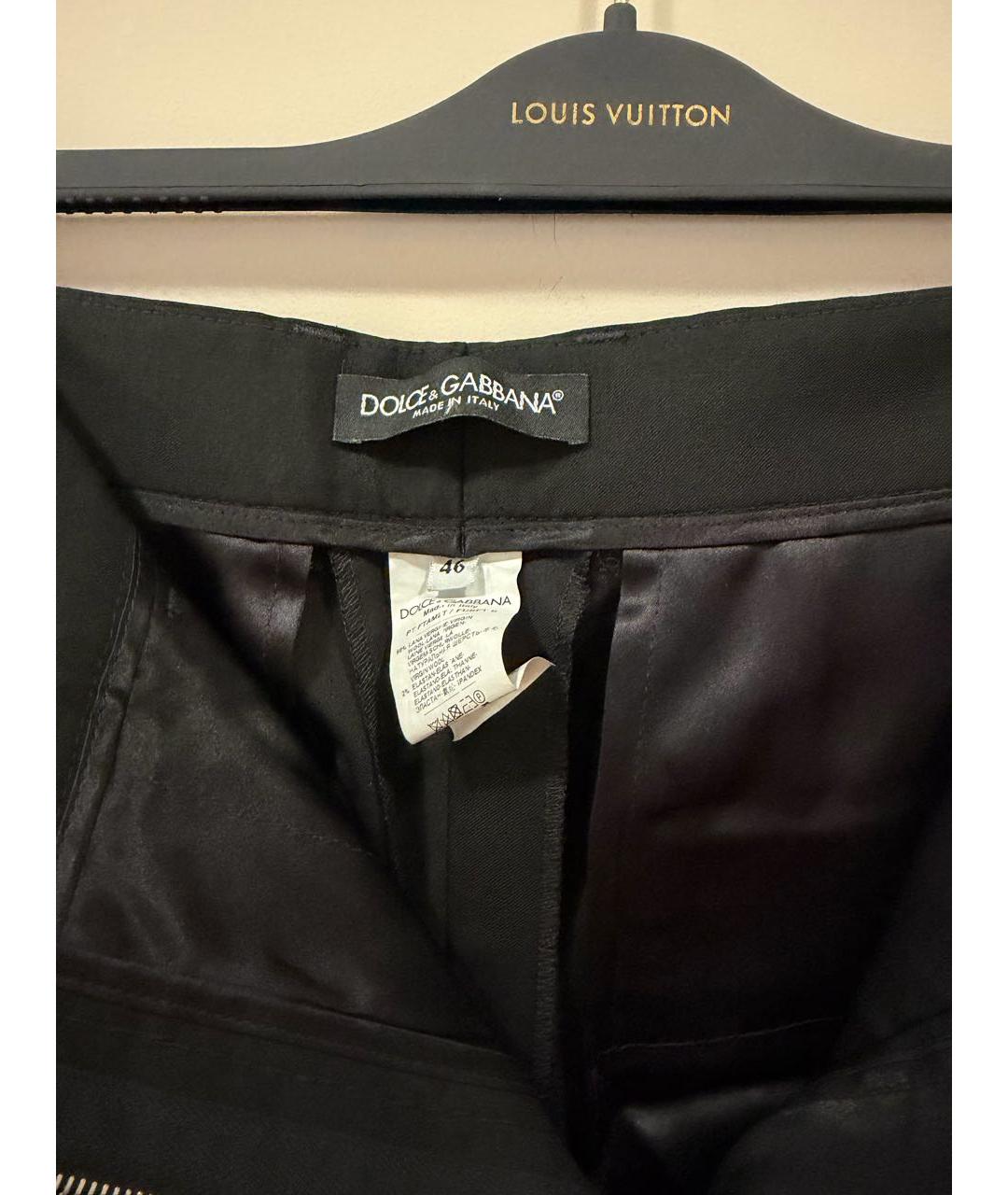 DOLCE&GABBANA Черные шерстяные брюки узкие, фото 4