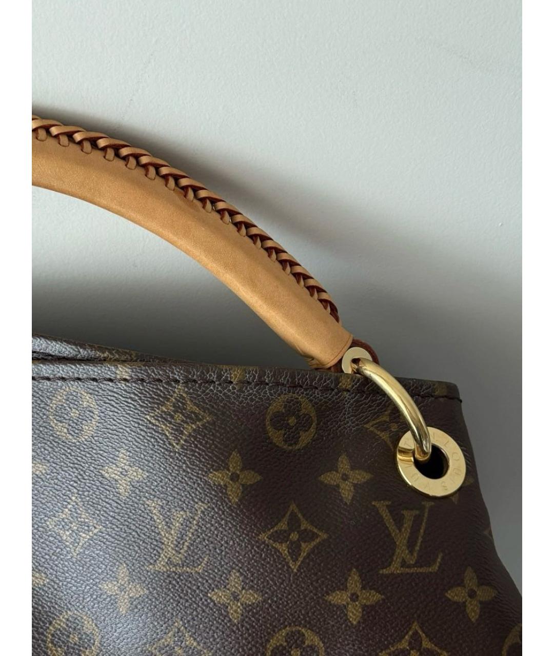 LOUIS VUITTON Коричневая канва сумка через плечо, фото 5