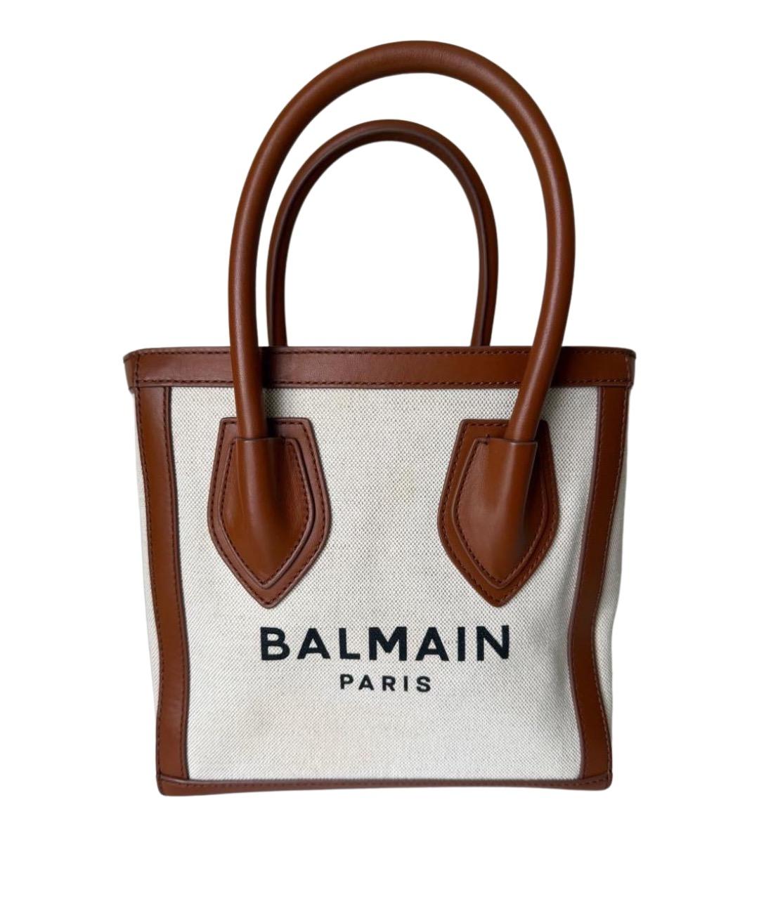 BALMAIN Коричневая канва сумка тоут, фото 1