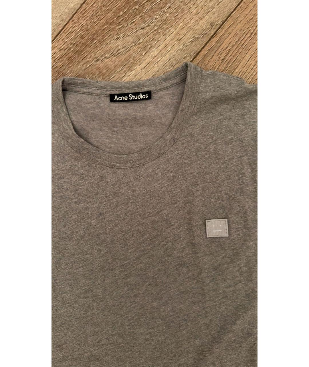 ACNE STUDIOS Серая хлопковая футболка, фото 3