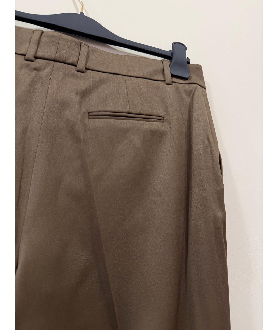 KITON Коричневые шерстяные брюки узкие, фото 4