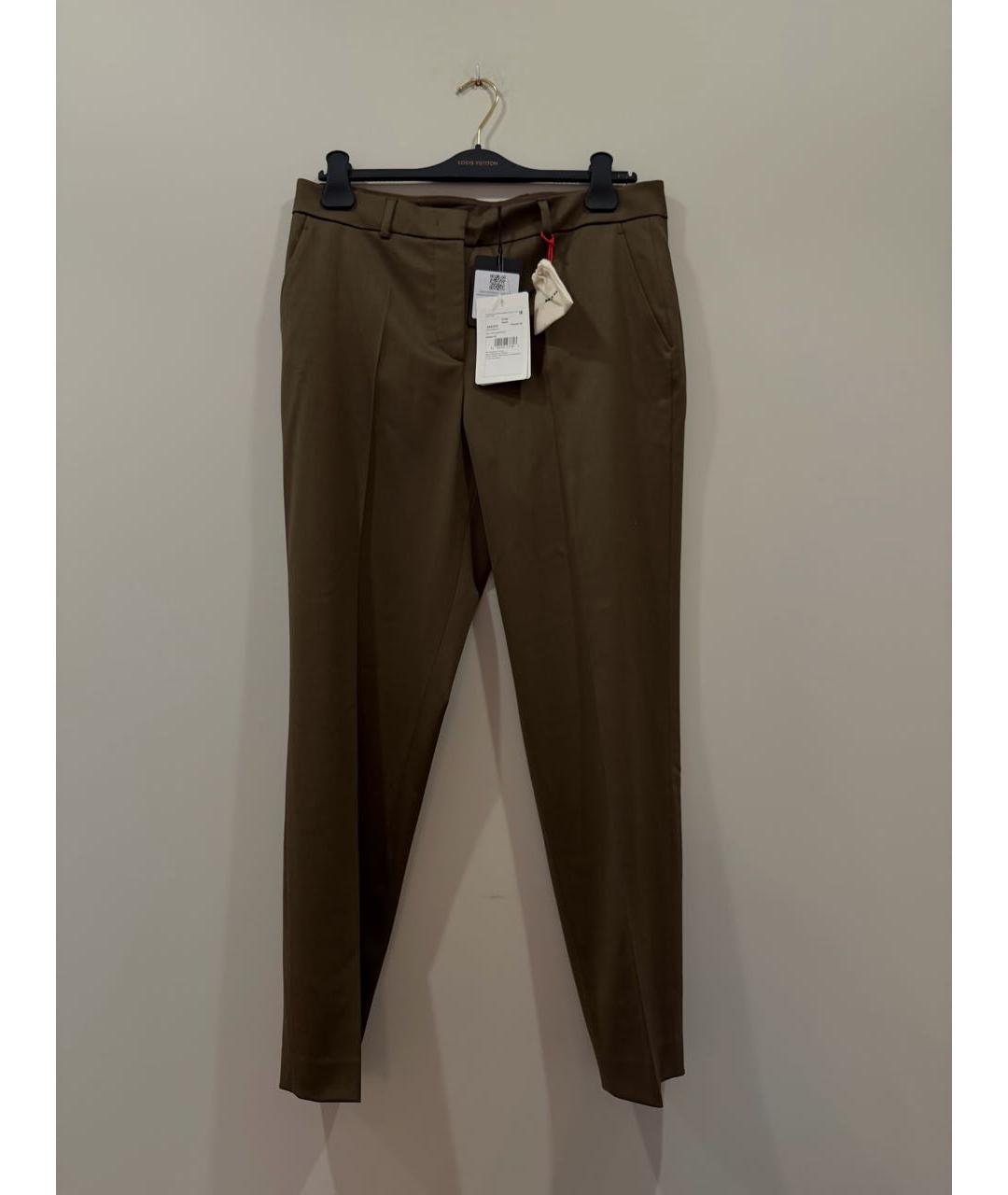 KITON Коричневые шерстяные брюки узкие, фото 5