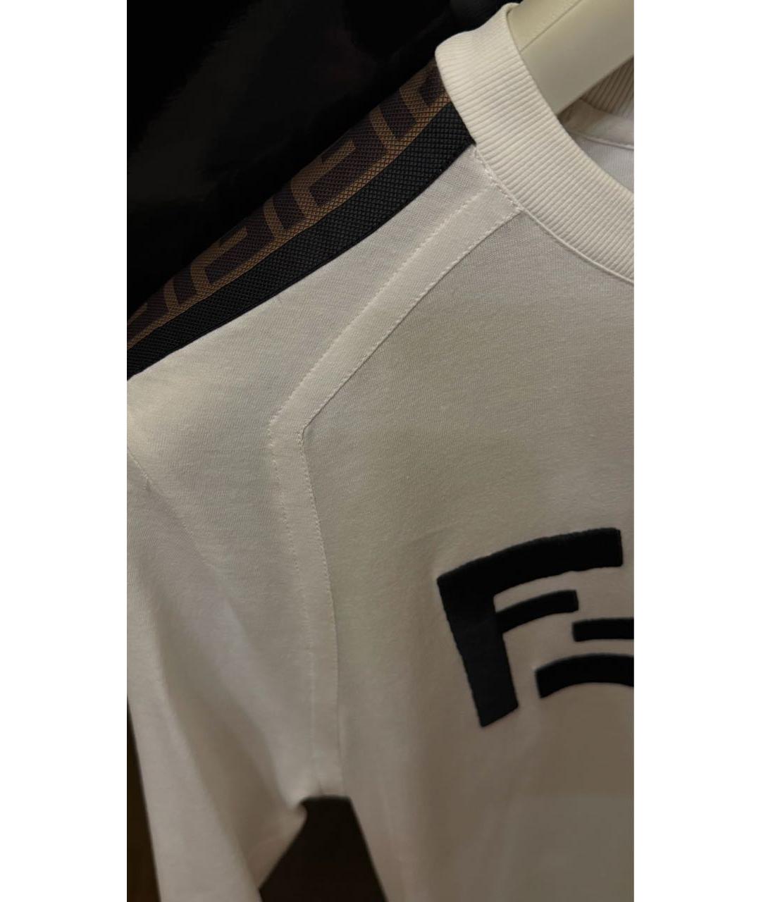 FENDI Белая хлопковая футболка, фото 4