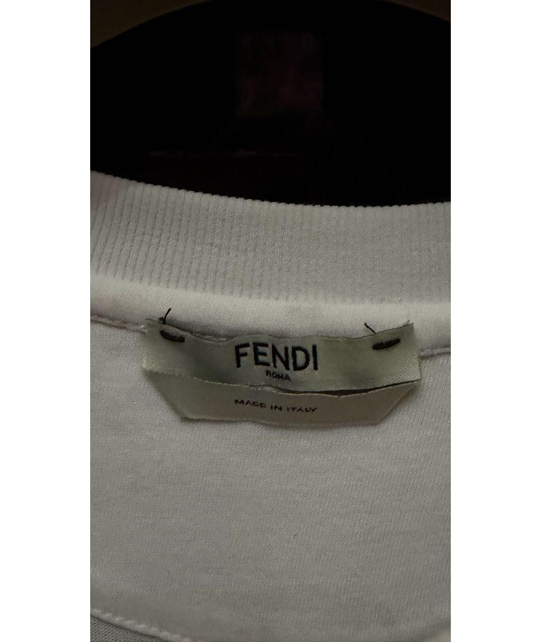 FENDI Белая хлопковая футболка, фото 3