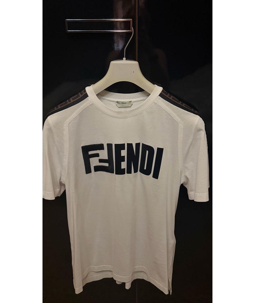 FENDI Белая хлопковая футболка, фото 8