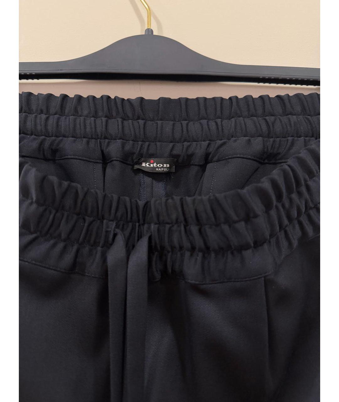 KITON Темно-синие шерстяные брюки узкие, фото 5