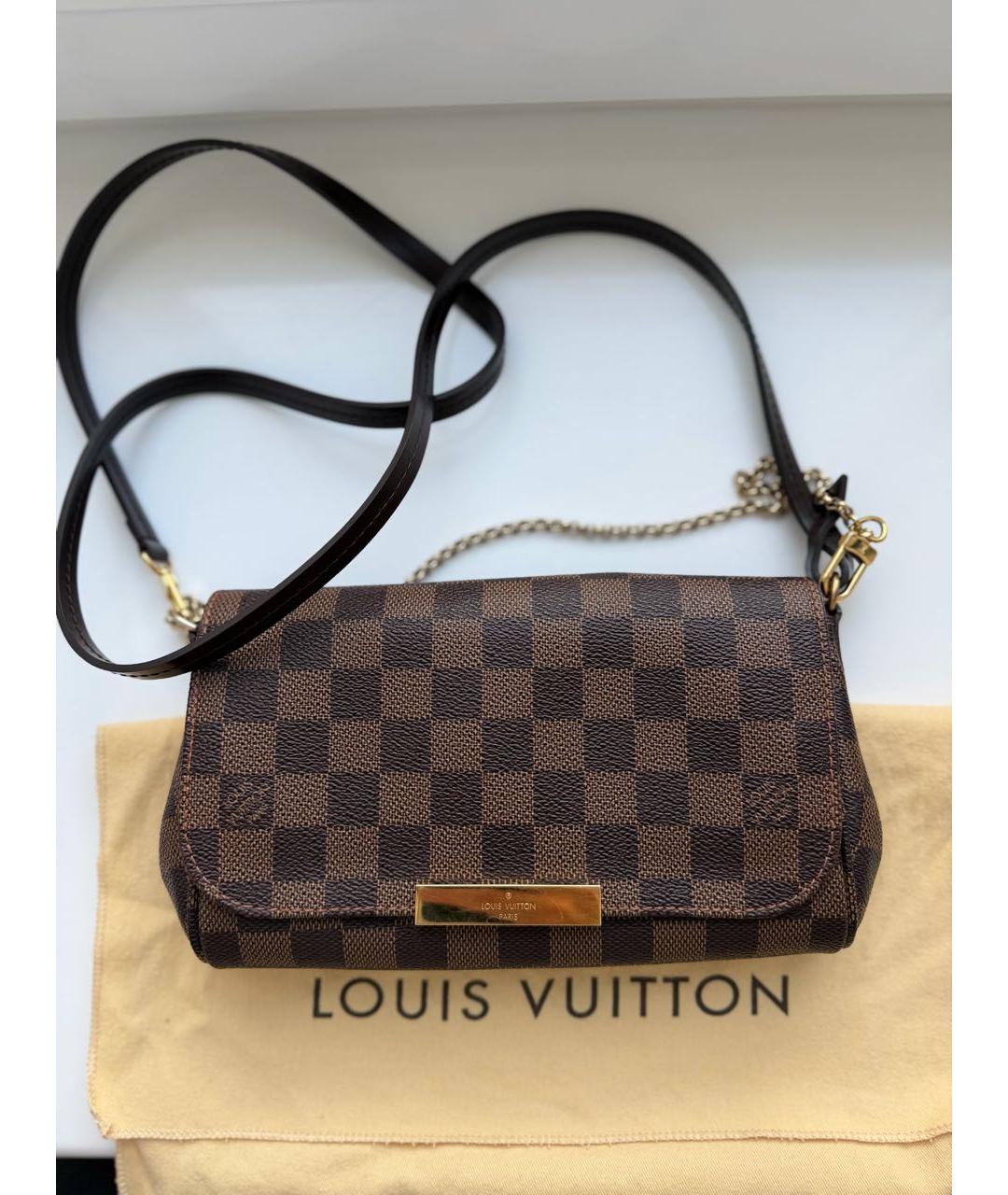 LOUIS VUITTON Коричневая канва сумка через плечо, фото 6