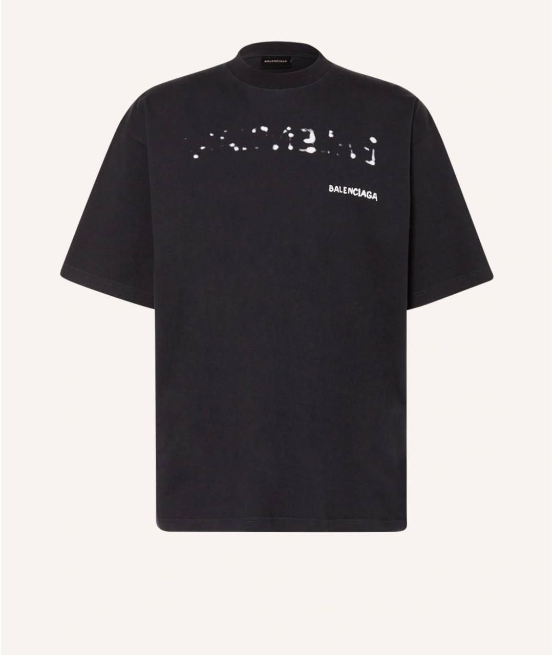 BALENCIAGA Черная хлопковая футболка, фото 4