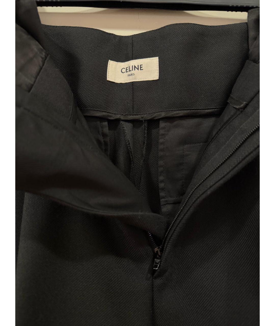 CELINE Черные шерстяные брюки узкие, фото 2