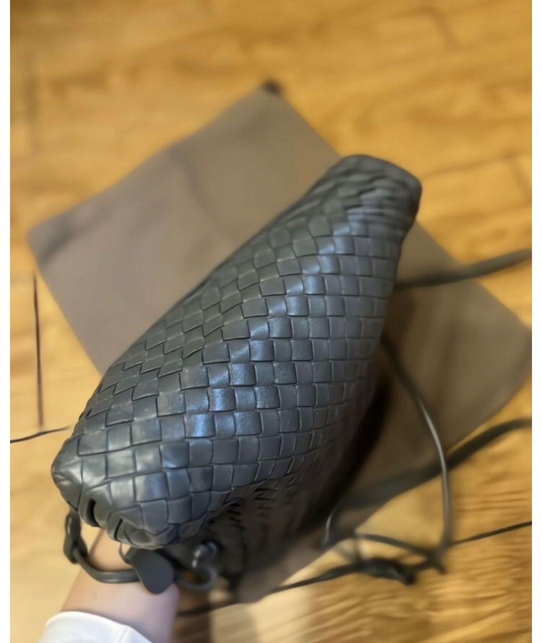 BOTTEGA VENETA Серая кожаная сумка через плечо, фото 5