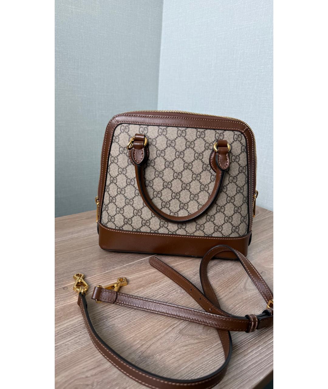 GUCCI Коричневая канва сумка через плечо, фото 2