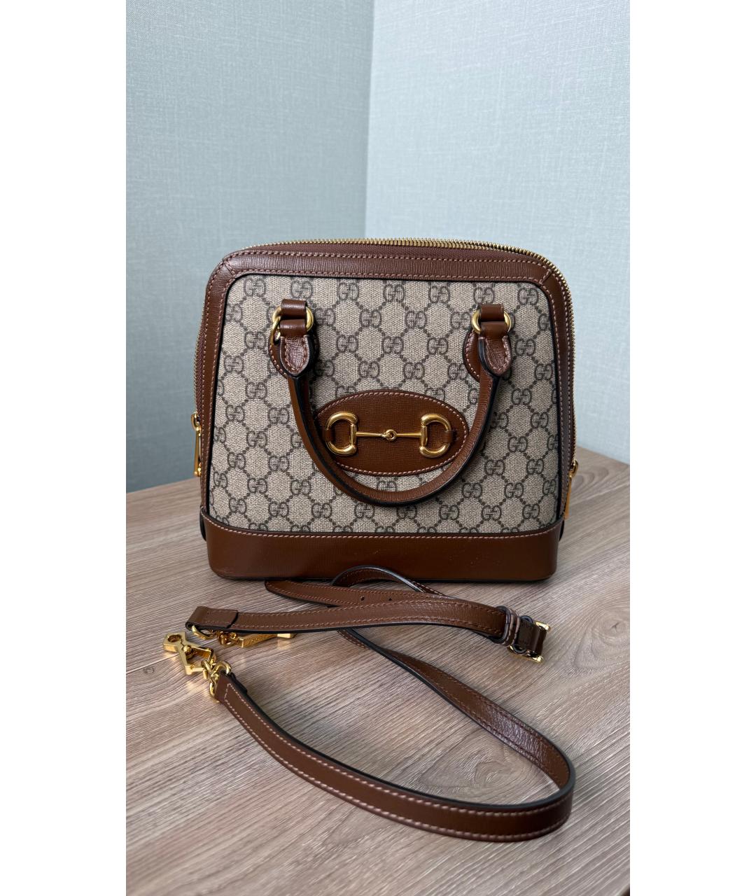 GUCCI Коричневая канва сумка через плечо, фото 4
