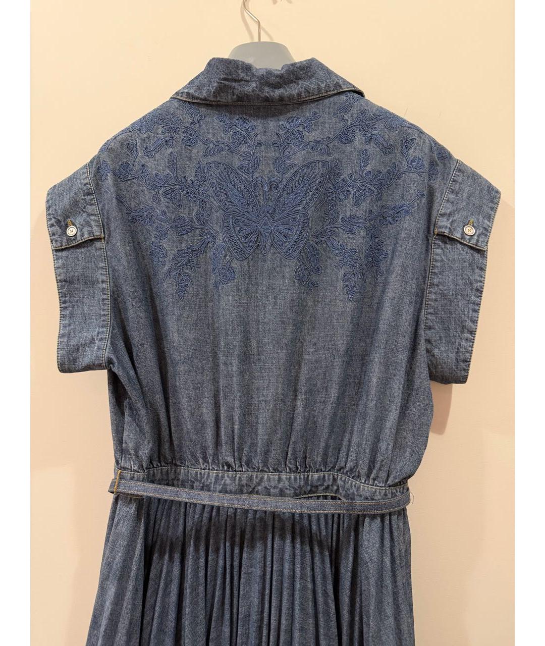 DOLCE&GABBANA Синее хлопковое повседневное платье, фото 4