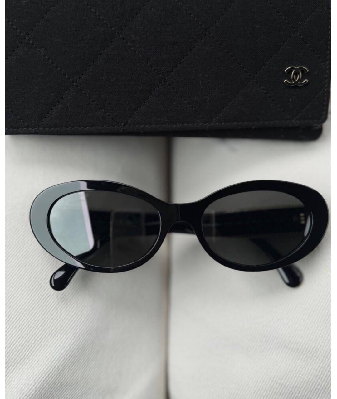 CHANEL Черные пластиковые солнцезащитные очки, фото 4
