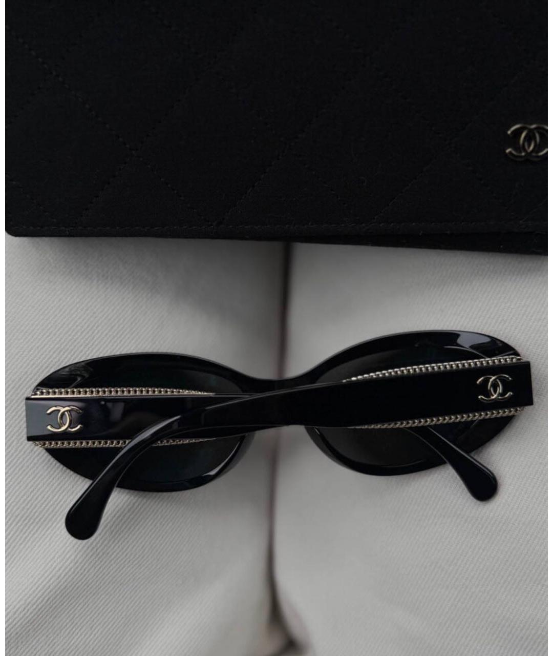 CHANEL Черные пластиковые солнцезащитные очки, фото 2