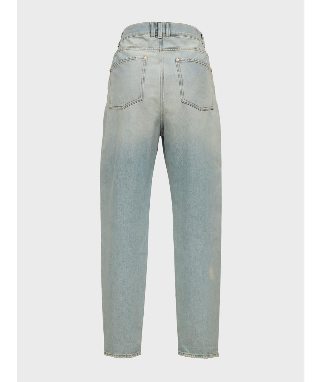 BALMAIN Голубые хлопковые прямые джинсы, фото 2