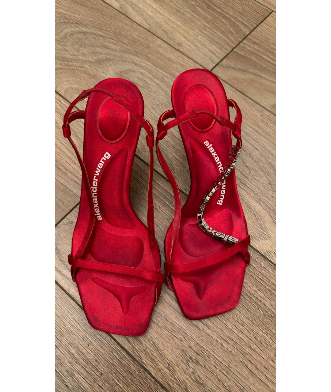 ALEXANDER WANG Красные текстильные босоножки, фото 2