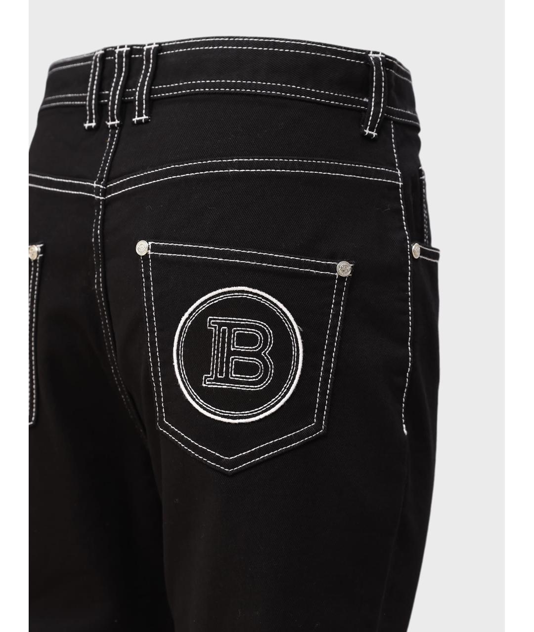 BALMAIN Черные хлопко-эластановые джинсы слим, фото 4
