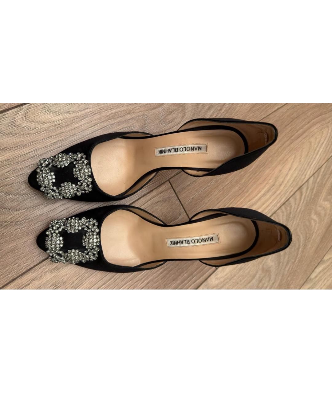 MANOLO BLAHNIK Черные текстильные туфли, фото 2