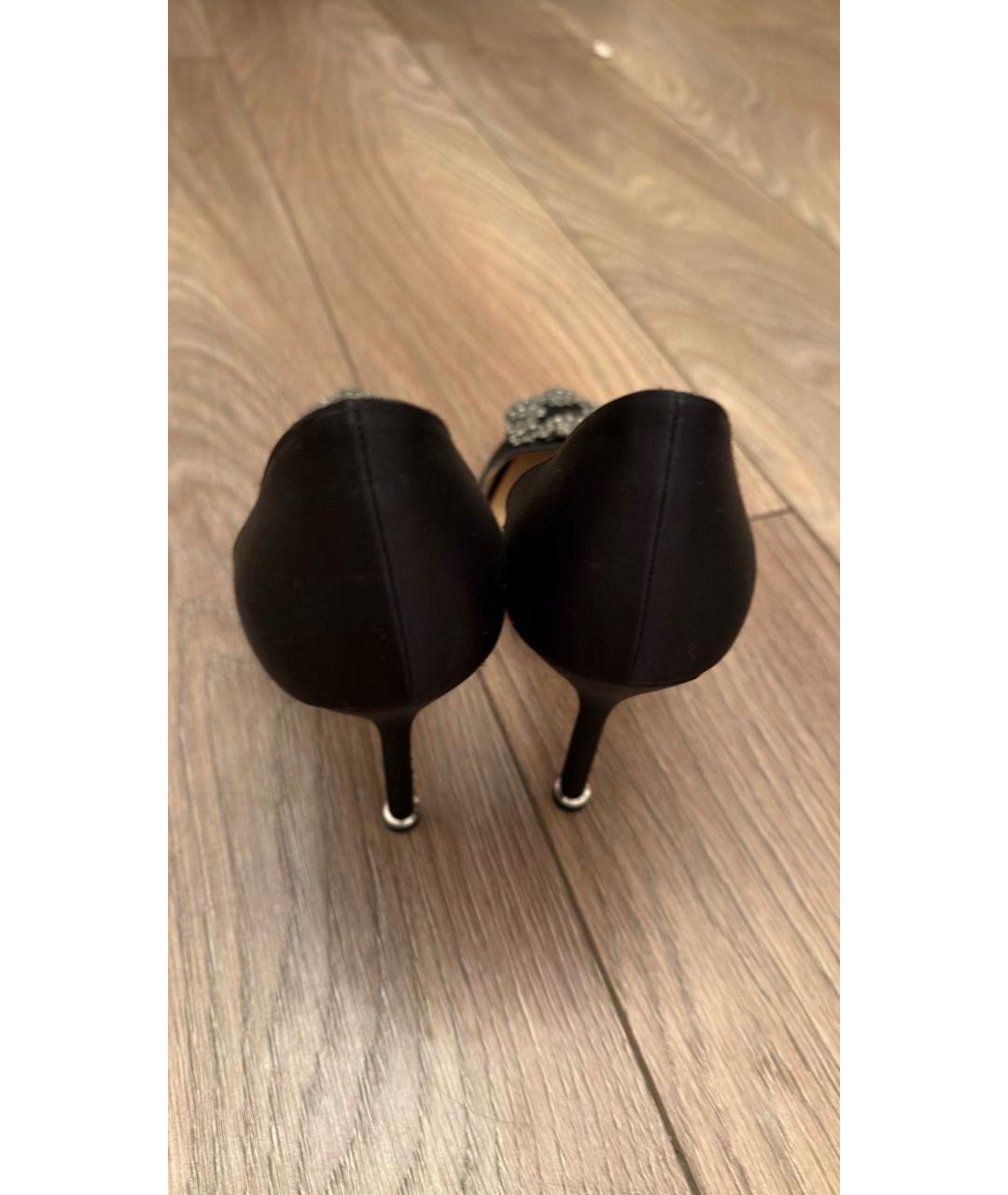 MANOLO BLAHNIK Черные текстильные туфли, фото 4