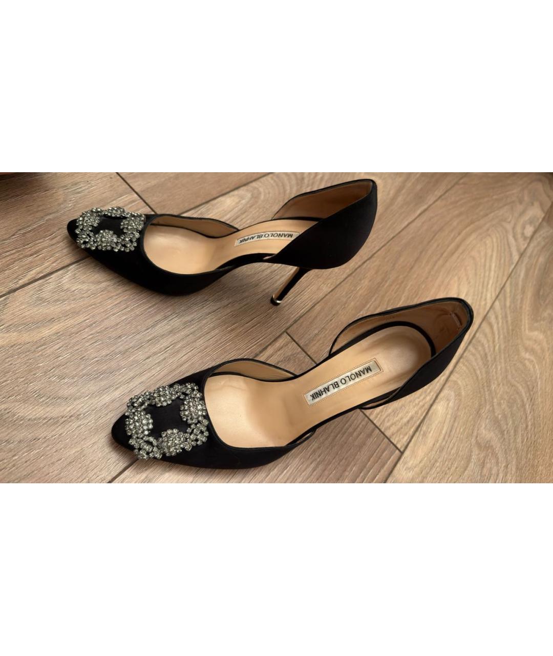 MANOLO BLAHNIK Черные текстильные туфли, фото 3